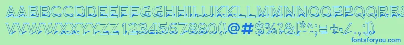 ACoppergothtitul3D Font – Blue Fonts on Green Background