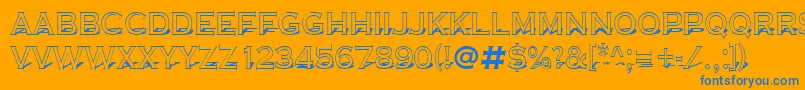 ACoppergothtitul3D Font – Blue Fonts on Orange Background