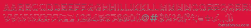 ACoppergothtitul3D Font – Gray Fonts on Red Background