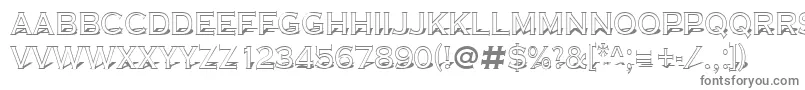 フォントACoppergothtitul3D – 白い背景に灰色の文字