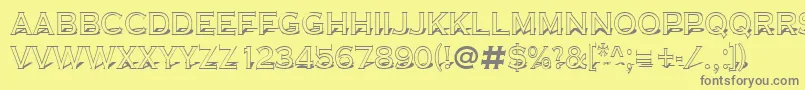 ACoppergothtitul3D Font – Gray Fonts on Yellow Background