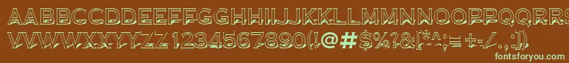 ACoppergothtitul3D Font – Green Fonts on Brown Background