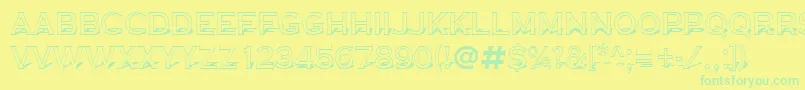 ACoppergothtitul3D Font – Green Fonts on Yellow Background