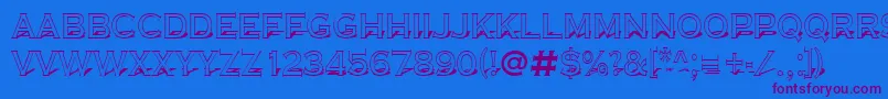 ACoppergothtitul3D Font – Purple Fonts on Blue Background