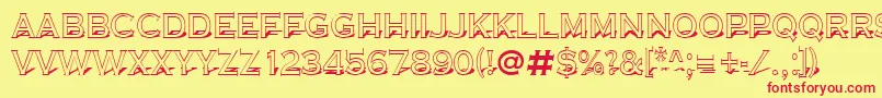 ACoppergothtitul3D Font – Red Fonts on Yellow Background