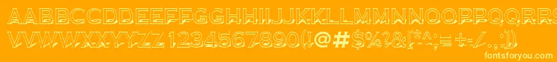 ACoppergothtitul3D-Schriftart – Gelbe Schriften auf orangefarbenem Hintergrund