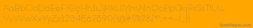 GoeslimRegular-Schriftart – Graue Schriften auf orangefarbenem Hintergrund