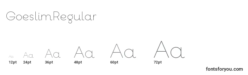 GoeslimRegular Font Sizes