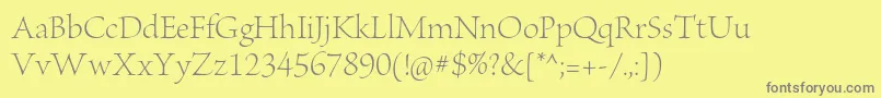 BriosoproLightdisp Font – Gray Fonts on Yellow Background
