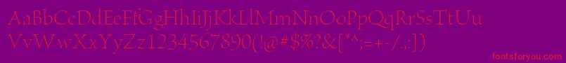 BriosoproLightdisp Font – Red Fonts on Purple Background