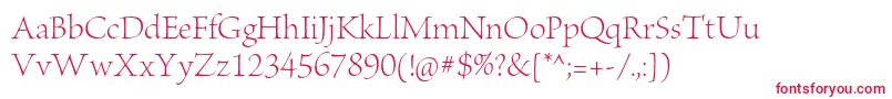 BriosoproLightdisp Font – Red Fonts on White Background