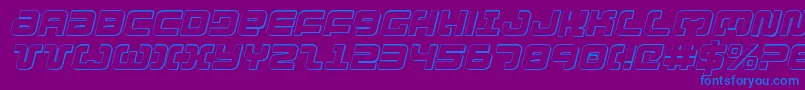 Шрифт Exedore3DItalic – синие шрифты на фиолетовом фоне