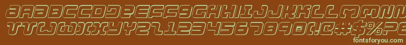Шрифт Exedore3DItalic – зелёные шрифты на коричневом фоне