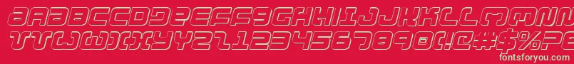Exedore3DItalic Font – Green Fonts on Red Background
