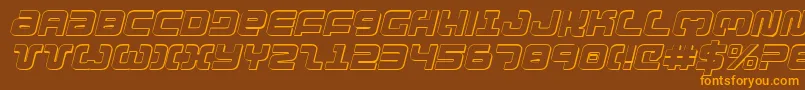 Exedore3DItalic-Schriftart – Orangefarbene Schriften auf braunem Hintergrund