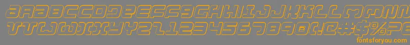 Exedore3DItalic-Schriftart – Orangefarbene Schriften auf grauem Hintergrund