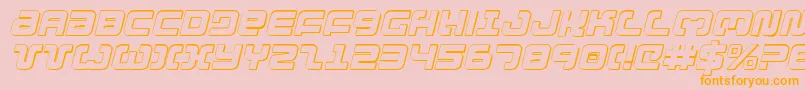 Exedore3DItalic-Schriftart – Orangefarbene Schriften auf rosa Hintergrund