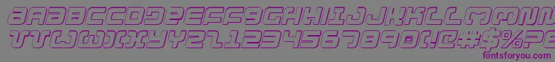 Шрифт Exedore3DItalic – фиолетовые шрифты на сером фоне