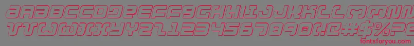 Exedore3DItalic-Schriftart – Rote Schriften auf grauem Hintergrund