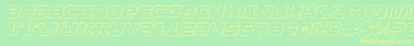 Exedore3DItalic Font – Yellow Fonts on Green Background