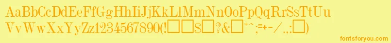 DubielRegular Font – Orange Fonts on Yellow Background