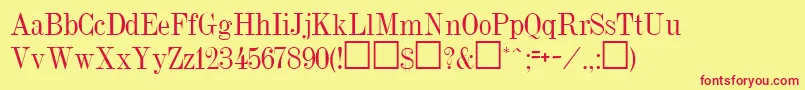 DubielRegular Font – Red Fonts on Yellow Background