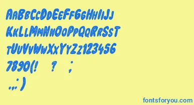 IndustrialrevolutionItalic font – Blue Fonts On Yellow Background