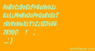 IndustrialrevolutionItalic font – Green Fonts On Orange Background