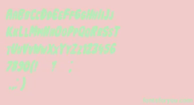 IndustrialrevolutionItalic font – Green Fonts On Pink Background