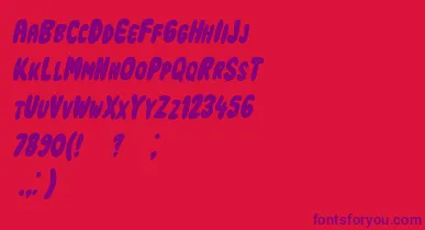 IndustrialrevolutionItalic font – Purple Fonts On Red Background