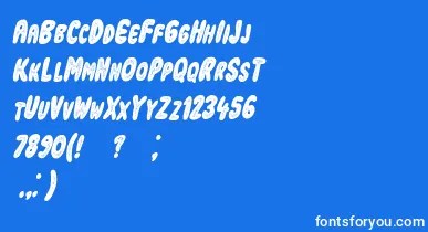 IndustrialrevolutionItalic font – White Fonts On Blue Background