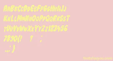 IndustrialrevolutionItalic font – Yellow Fonts On Pink Background