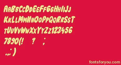 IndustrialrevolutionItalic font – Yellow Fonts On Red Background