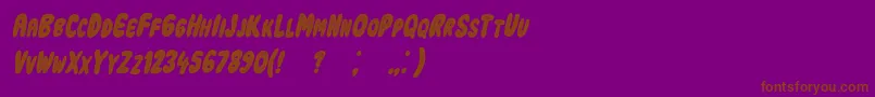Шрифт IndustrialrevolutionItalic – коричневые шрифты на фиолетовом фоне
