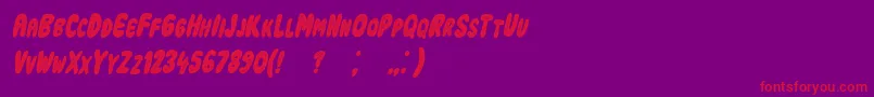 フォントIndustrialrevolutionItalic – 紫の背景に赤い文字