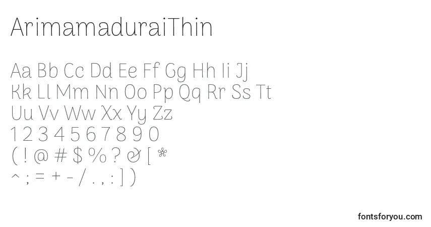 ArimamaduraiThin Font – alphabet, numbers, special characters