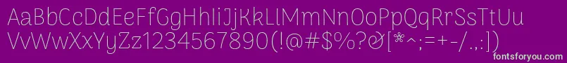 Шрифт ArimamaduraiThin – зелёные шрифты на фиолетовом фоне