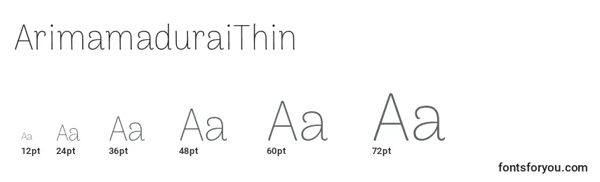 ArimamaduraiThin Font Sizes