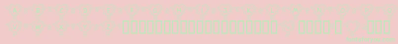 FlHeartLight Font – Green Fonts on Pink Background