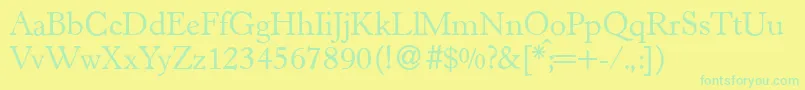 H790RomanRegular Font – Green Fonts on Yellow Background