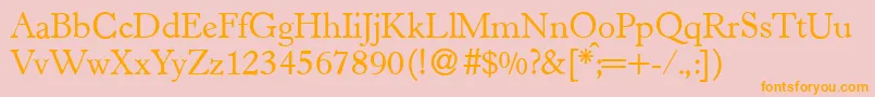 H790RomanRegular Font – Orange Fonts on Pink Background