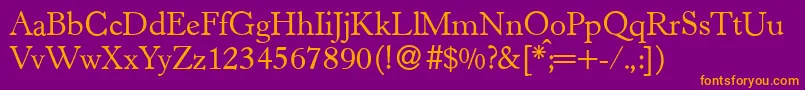 H790RomanRegular Font – Orange Fonts on Purple Background