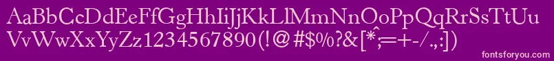 H790RomanRegular Font – Pink Fonts on Purple Background