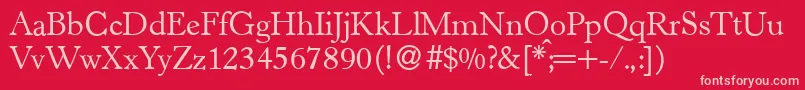 H790RomanRegular Font – Pink Fonts on Red Background