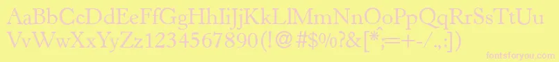 H790RomanRegular Font – Pink Fonts on Yellow Background