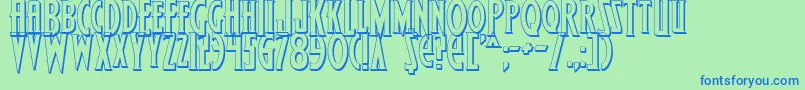 WolfsBaneShadow Font – Blue Fonts on Green Background