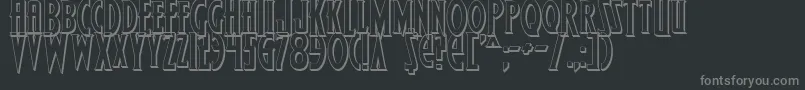 Weitere Informationen zur WolfsBaneShadow-Schriftart WolfsBaneShadow-Schriftart – Graue Schriften auf schwarzem Hintergrund