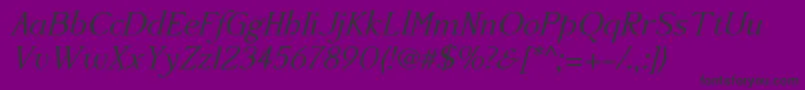Fonte Accanthisadfstdno3Italic – fontes pretas em um fundo violeta