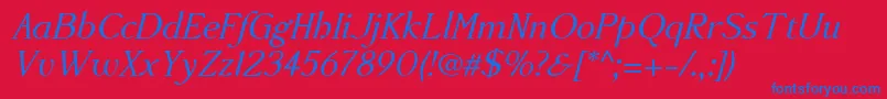 Accanthisadfstdno3Italic Font – Blue Fonts on Red Background