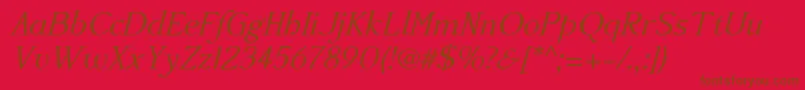 Accanthisadfstdno3Italic Font – Brown Fonts on Red Background